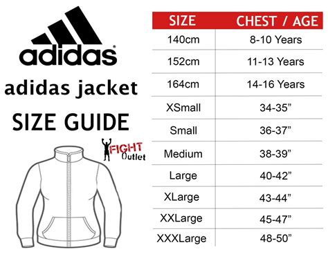 Adidas track jacket size chart